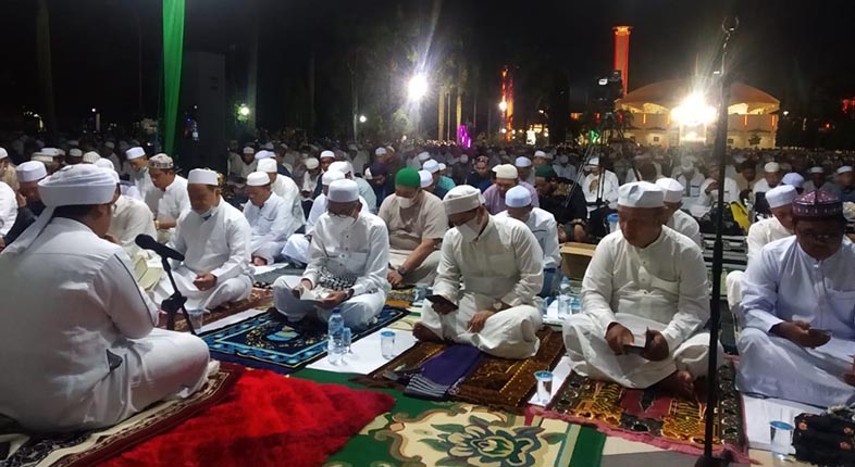 Suasana Nisfu Syaban di Mesjid Sabilal Muhtadin tahn 2021