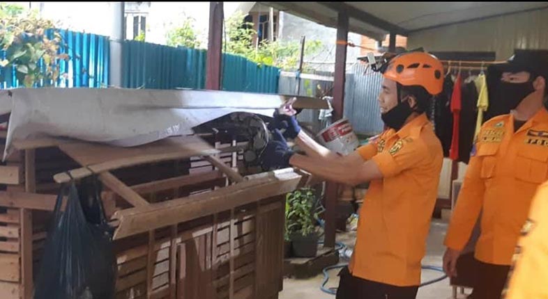 Ular piton yang memangsa peliharaan Bambang, warga Jalan Cemara Raya 2, Kelurahan Sungai Miai, Kecamatan Banjarmasin Utara