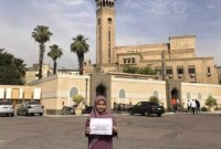 Bank Kalsel Beri Bantuan Biaya Pendidikan di Luar Negeri Kepada Salma Ridha menimba ilmu di Universitas Al-Azhar Kairo, Mesir. (FotoIst)
