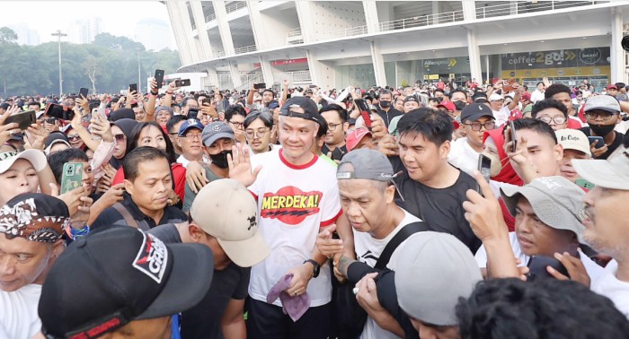 Ganjar Pranowo olahraga di GBK. (Foto: Istimewa)