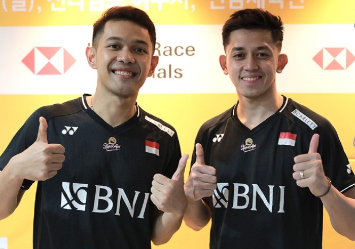 Fajar Alfian/Rian Ardianto melenggang ke babak 16 besar Korea Open 2023 setelah menang WO. (Foto: PBSI)