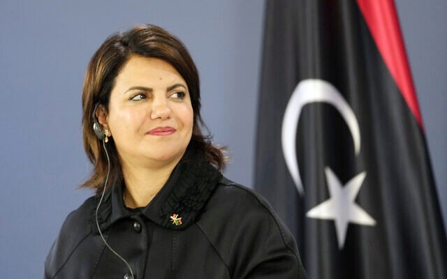 Menlu Libya Najla al-Mangoush akhirnya dipecat oleh Perdana Menteri Abdelhamid Dbeibah, sebagai buntut dari pertemuan dengan Menlu Israel Eli Cohen yang memicu kontroversi. (AP Photo/Darko Vojinovic) 