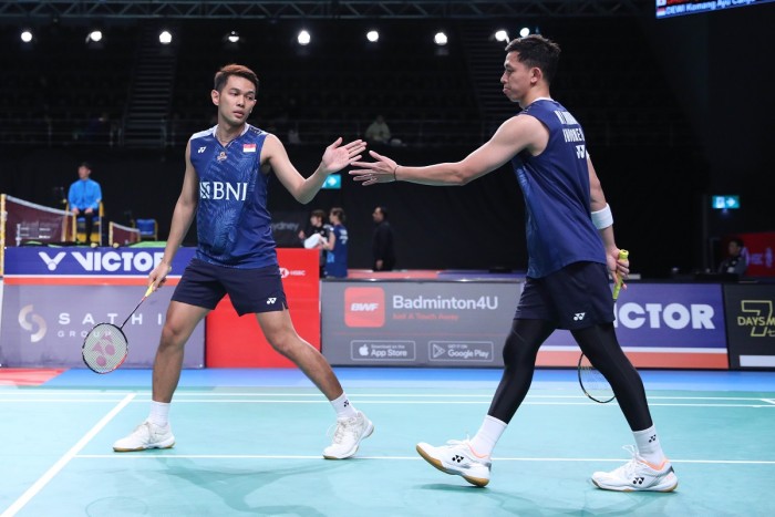 Fajar/Rian lolos ke babak perempatfinal Australia Open 2023. (Foto: PBSI)