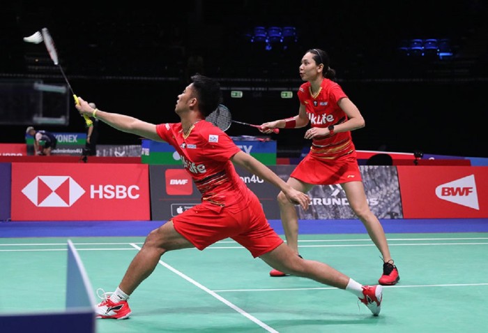 Dejan Ferdinansyah/Gloria Emanuelle menang atas wakil Belanda dua set langsung 21-14 dan 21-13 di BWF World Championships 2023. (PBSI)