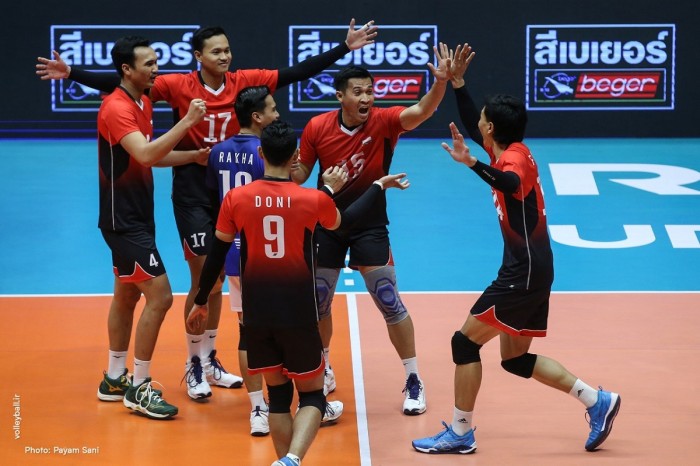 Timnas Voli Indonesia menang 3-0 atas India di AVC Senior Men's Championship 2023 di Urmia, Iran, Kamis (24/8/2023). (@ AVC Volley)