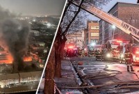 Asap mengepul dari gedung yang terbakar. Lebih dari 70 orang tewas akibat kebakaran gedung di Johannesburg. (Submitted by @odirileram/X/Reuters)