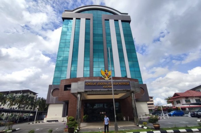 Kantor KJRI Kuching, Malaysia. (ANTARA-HO)