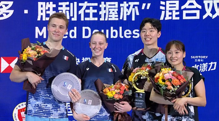 Ganda Campuran Korea Selatan Seo Seung-jae/Chae Yu-jung tampil sebagai juara China Open 2023, Minggu (10/9/2023). (Capture: BWF Live)