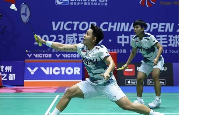 Ganda putri Apriyani Rahayu/Siti Fadia Silva Ramadhanti berhasil ke babak selanjutnya setelah mengalahkan wakil Thailand Jongkolphan Kititharakul/Rawinda Prajongjai. (PBSI)