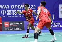 Bagas Maulana/Muhammad Shohibul Fikri ke perempatfinal China Open 2023. (PBSI)