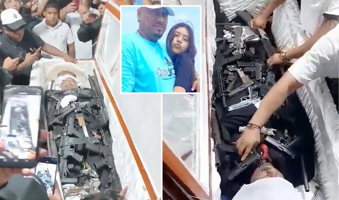 Pemimpin kartel narkoba Ekuador Julian Sevillano yang tewas dimakamkan bersama ratusan senjata, Rabu (20/9/2023). (CEN/nypost.com)