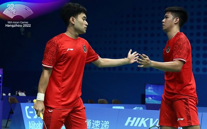 Leo Rolly Carnando/Daniel Marthin kalah Kim Won-ho/Na Sung-seung dengan skor 18-21 dan 17-21 akhirnya Indonesia disingkirkan Korea Selatan 1-3. (Foto: Twitter/@INABadminton)