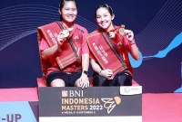 Ribka Sugiarto/Lanny Tria Mayasari juara Indonesia Masters I 2023. (PBSI)