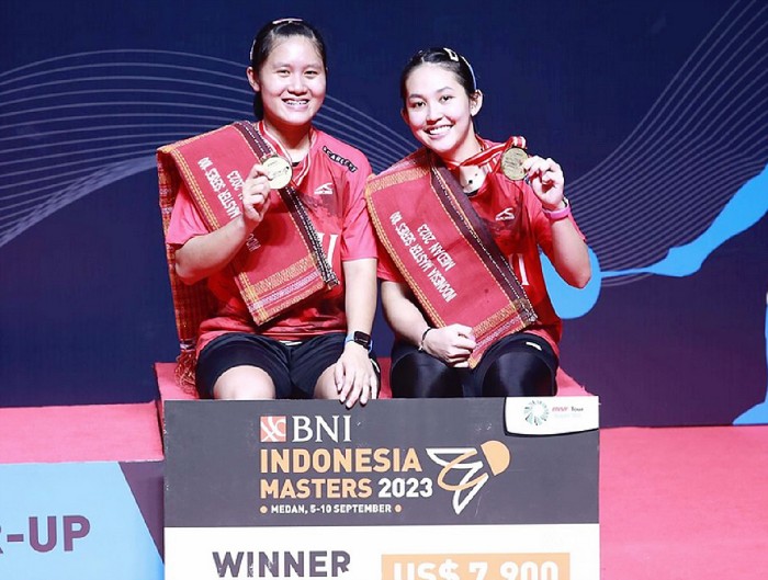 Ribka Sugiarto/Lanny Tria Mayasari juara Indonesia Masters I 2023. (PBSI)
