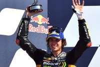 Pembalap VR46, Marco Bezzecchi, Juara MotoGP India, Minggu (24/9/2023). (Reuters)