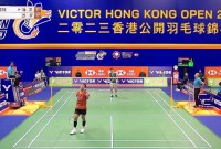 Jonatan Christie melangkah ke 16 besar Hong Kong Open 2023. Jojo singkirkan wakil tuan rumah, Angus Ng, lewat rubber game. (Capture: BWF TV Live)