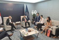 MENTERI Perdagangan Zulkifli Hasan (Zulhas) menerima kunjungan dengan petinggi perusahaan mobil nasional Vietnam, VinFast di Kantor Kementerian Perdagangan, Jakarta, Senin (4/9/2023). (detikcom)