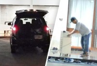 KPK menggeledah rumah dinas Mentan SYL di Jakarta Selatan dan membawa Mesin penghitung uang ke dalam rumah dinas Mentan di Jakarta Selatan, Kamis (28/9/2023) malam. (detikcom)