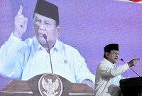 Menteri Pertahanan Prabowo Subianto diterpa isu mencekik wakil menteri dalam sebuah rapat di Istana. (Foto: ANTARA FOTO/WAHDI)