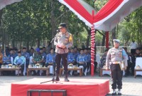 Jajaran Polresta Banjarmasin apel Gelar Pasukan Ops Mantap Brata 2023-2024, di RTH Taman Kamboja, Banjarmasin Tengah , Selasa (17/10/2023). Foto YI