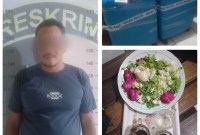 Rahmadi alias Abah (53), berakhir diringkus  anggota Buru Sergab (Buser) Polsekta Banjarmasin Selatan, saat berada di Beruntung Jaya Banjarmasin Selatan,. (SuarIndonesia/SU)