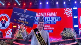 Sandi Agustinus Wakil Banjarmasin Raih Juara 1 Bidang Agama, Sosial, dan Budaya Pemuda Pelopor Tingkat Nasional 2023. (SuarIndonesia/SU)