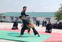 Memperingati Hari Santri, ratusan pendekar Pagar Nusa Kalimnatan Selatan (Kalsel) dan Kalimantan Tengah (Kalteng) berkumpul di pemurus dalam Kecamatan Banjarmasin Selatan, Minggu (22/10/2023) (SuarIndonesia/ HM)