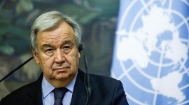 Sekjen PBB menyatakan serangan di Gaza bentuk nyata pelanggaran dan tak ada satu negara pun di atas hukum humaniter internasional. (AFP/Maxin Shemetov)