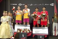 Muhammad Shohibul Fikri/Bagas Maulana gagal menjadi juara Denmark Open 2023 dikalahkan Aaron Chia/Soh Wooi Yik dua set langsung. Duel berlangsung di Jyske Bank Arena, Odense, Minggu (22/10/2023) malam. (Capture: BWF.Live)