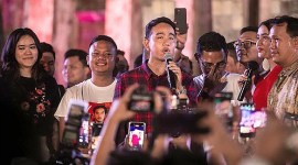 Gibran Rakabuming Raka resmi diumumkan sebagai bakal cawapres pendamping Prabowo Subianto di Pilpres 2024. (CNNIndonesia)