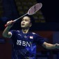 
Anthony Ginting melaju ke perempatfinal setelah menang atas Toma Junior Popov dengan skor 11-21, 21-17, dan 21-17 di Glaz Arena, Rennes, Prancis, Kamis (26/10/2023). (PBSI)