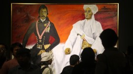 Pedang yang dipakai Pangeran Diponegoro untuk melawan penjajah Belanda dikabarkan ditemukan di Negeri Kincir Angin tersebut baru-baru ini. (CNNIndonesia/Safir Makki)
