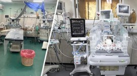 
Area ruang operasi darurat terlihat di dalam RS Al Shifa selama operasi darat Israel di sekitar rumah sakit tersebut, di Kota Gaza pada 12 November 2023 lalu. Sejumlah jenazah bayi prematur ditemukan di RS Al Nasr di Gaza imbas tidak diizinkan keluar oleh pasukan Israel saat agresi. (Reuters/Ahmed El Mokhallalati)