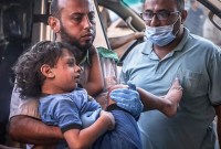 Anak-anak terbunuh dan terluka pada tingkat yang mengkhawatirkan di Gaza.(AFP/Mohammed Abed)