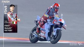 Fabio Di Giannantonio menjadi juara MotoGP Qatar 2023 di Sirkuit Losail, Senin (20/11/2023) dini hari, mengalahkan Francesco Bagnaia. (capture MOTOGP.Live)