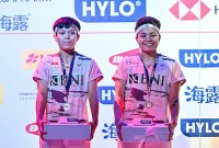 Apriyani Rahayu/Siti Fadia Silva Ramadhanti harus puas menjadi runner-up Hylo Open 2023 (Foto: Twitter/@INABadminton)