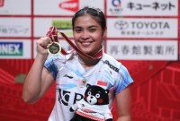 Gregoria Mariska Tunjung meraih gelar juara turnamen Japan Masters 2023 setelah mengalahkan juara Olimpiade 2020 asal Tiongkok Chen Yu Fei dengan skor 21-12, 21-12. (PBSI)