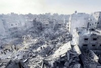 GEMPURAN Israel menjatuhkan lebih dari 25 ribu ton bahan peledak di Gaza setara dengan dua bom nuklir Hiroshima. (euromedmonitor.org)