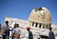 MASJID di Khan Younis ambruk dibombardir Israel. (AP Photo/Yousef Masoud)