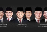 Tiga pasangan calon presiden dan wakil presiden Pemilu 2024. KPU telah menetapkan debat perdana peserta Pilpres 2024 12 Desember 2023 di Jakarta. (KOMPAS)