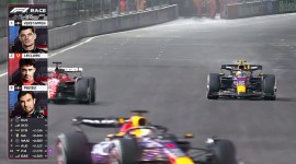 Max Verstappen, Pebalap Red Bull Racing RB19 berhasil menang ke-18 dari 21 balapan musin 2023 di Las Vegas Grand Prix, Las Vegas, Nevada, AS, Minggu (19/11/2023) malam. (Capture F1.Live)