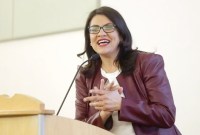 Anggota Kongres AS Rashida Tlaib menjadi sorotan usai disanksi gegara lantang menyuarakan pembelaan ke Palestina yang masih digempur habis-habisan oleh Israel. (Hayne Palmour IV/The San Diego Union-Tribune)