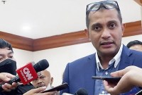 WAKIL Menteri Hukum dan Ham Edward Omar Sharif Hiariej. (CNNIndonesia/Khaira Ummah JP)