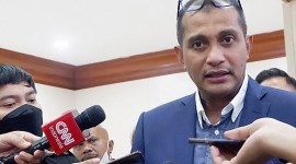 WAKIL Menteri Hukum dan Ham Edward Omar Sharif Hiariej. (CNNIndonesia/Khaira Ummah JP)