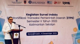 Direktur Operasional Bank Kalsel Ahmad Fatrya Putra saat kegiatan Survey Indeks Elektronifikasi Transaksi Pemerintah Daerah (ETPD) Semester II Tahun 2023 Provinsi Kalsel . Foto Humasbankkalsel