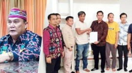 FOTO KIRI: Bupati Kutai Barat FX Yapan (kanan) dan ajudannya Serka Daniel (kiri) dalam jumpa pers ke awak media, Kamis (21/12/2023). FOTO KANAN: Kesepakatan damai dengan korban dan diselesaikan secara kekeluargaan, serta dibuatkan surat kesepakatan secara tertulis. [swarakaltim]