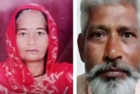 Sundari (kiri) korban dari kekesalan suaminya Dharamveer (kanan) dan diduga memenggal kepala istrinya. [dailymail/@CEN]