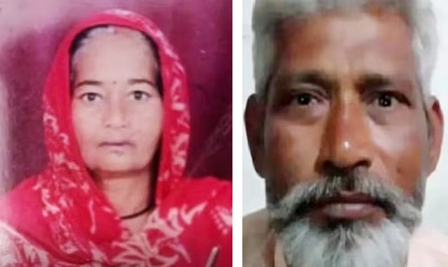Sundari (kiri) korban dari kekesalan suaminya Dharamveer (kanan) dan diduga memenggal kepala istrinya. [dailymail/@CEN]