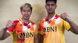 Marcus Fernaldi Gideon/Muhammad Rayhan Nur Fadillah melangkah ke perempat final setelah mengkandaskan Lau Yi Sheng/Lee Yi Bo 21-13, 21-18 dalam ajang Guwahati Masters 2023 di Saru Sajai Indoor Sports Complex, Guwahati, India, Kamis (7/12) sore WIB. (PBSI)