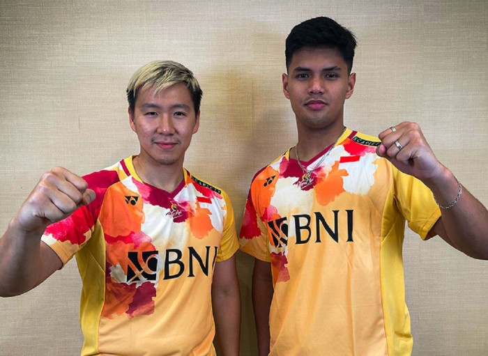 Marcus Fernaldi Gideon/Muhammad Rayhan Nur Fadillah melangkah ke perempat final setelah mengkandaskan Lau Yi Sheng/Lee Yi Bo 21-13, 21-18 dalam ajang Guwahati Masters 2023 di Saru Sajai Indoor Sports Complex, Guwahati, India, Kamis (7/12) sore WIB. (PBSI)